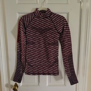 Stella McCartney Adidas Maroon and White Patterned Long Sleeve